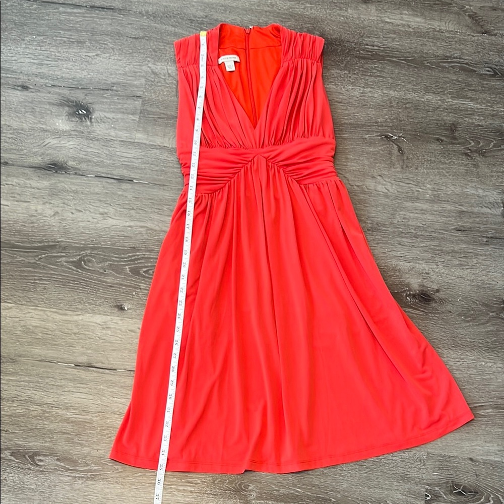 Boston Proper Orange-Red Ruched Dress - Picture 7 of 10